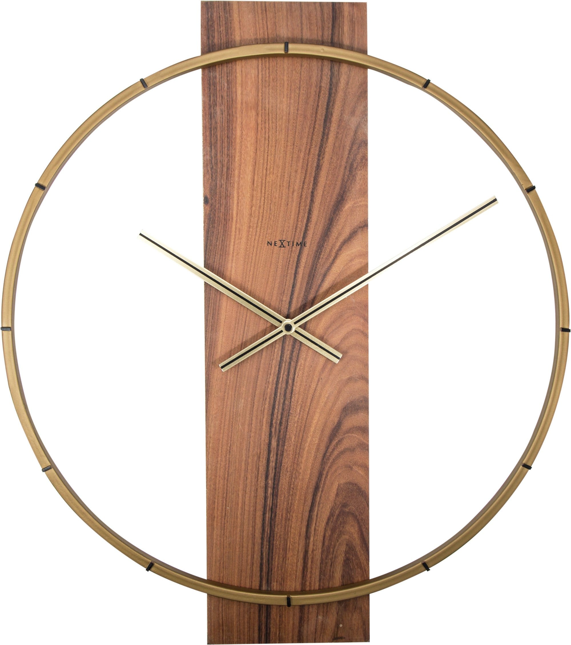 nextime-carl-wanduhr-58-5-x-50-5-cm-holz-edelstahl image 1