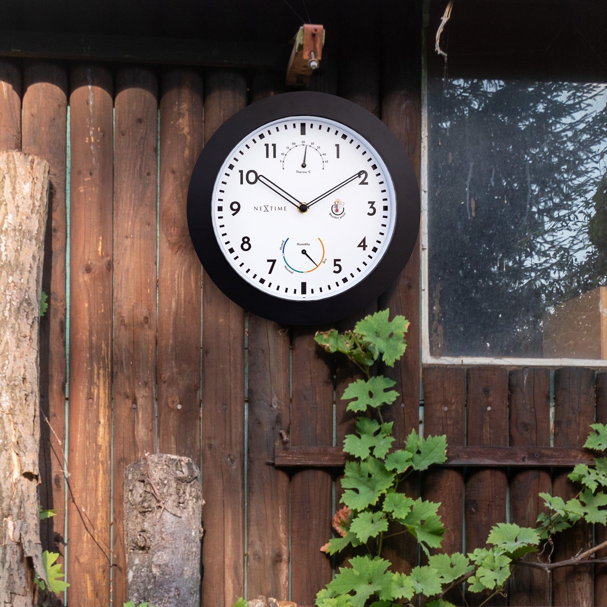 nextime-daisy-wetterstation-wanduhr-25-5-cm-wetterfest-schwarz image 3