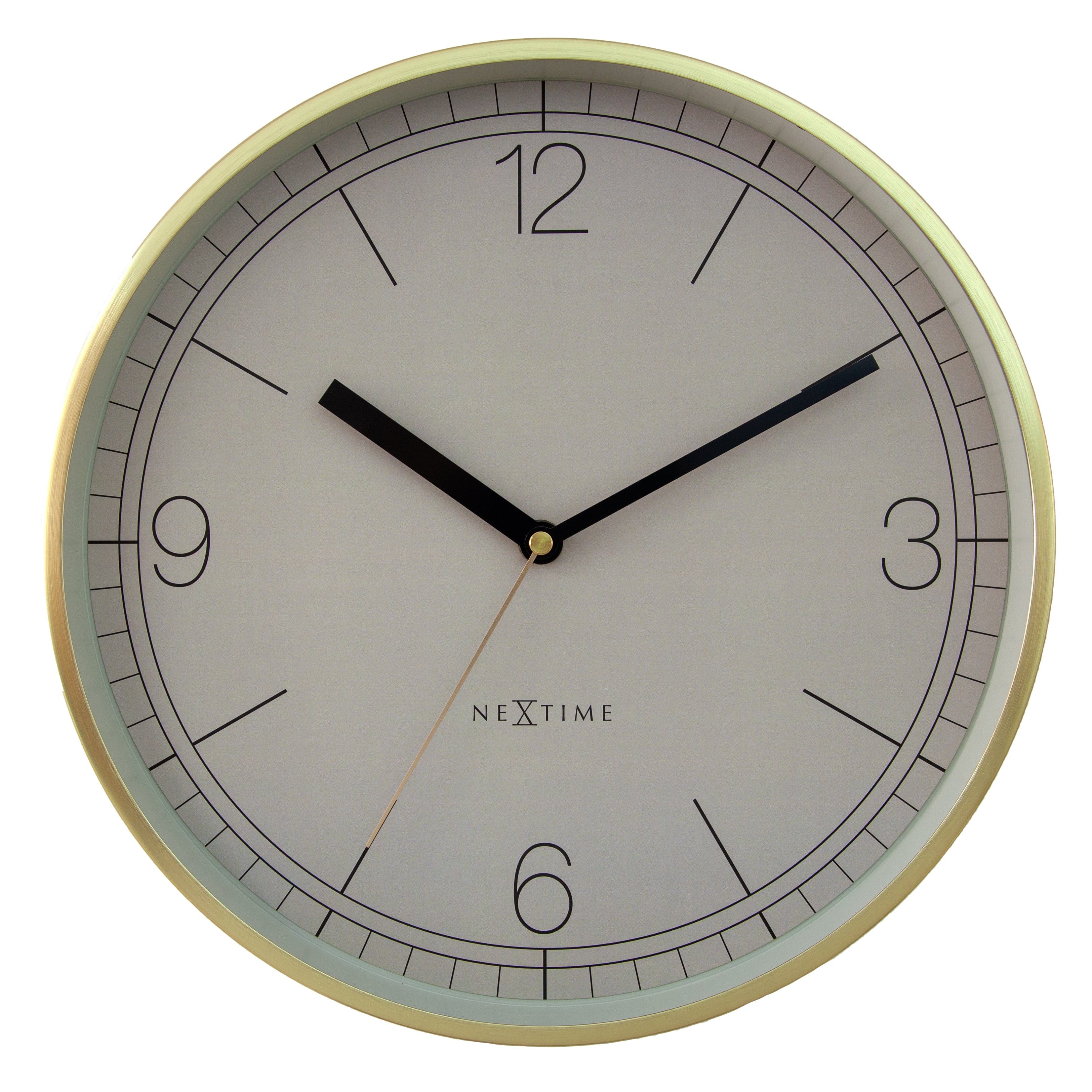 nextime-nova-wanduhr-30-cm-aluminium-gold-lautlos image 1