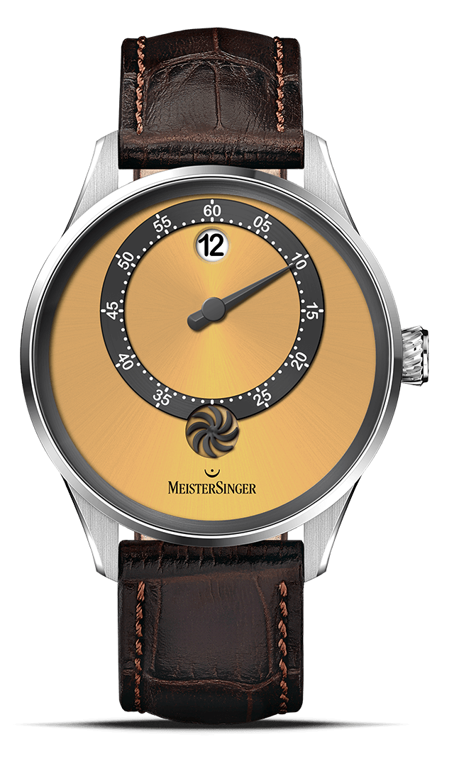 meistersinger-panthero-jumping-hour-armbanduhr-sonnenschliff-goldgelb image 1