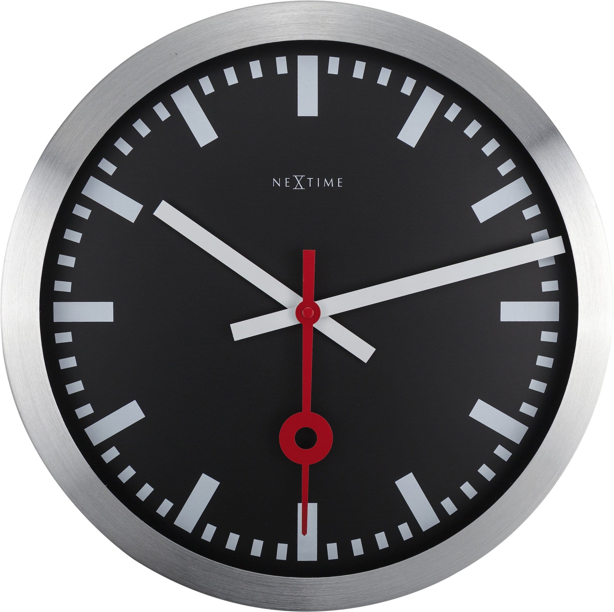 nextime-station-stripe-wanduhr-tischuhr-19-cm-aluminium-schwarz image 8