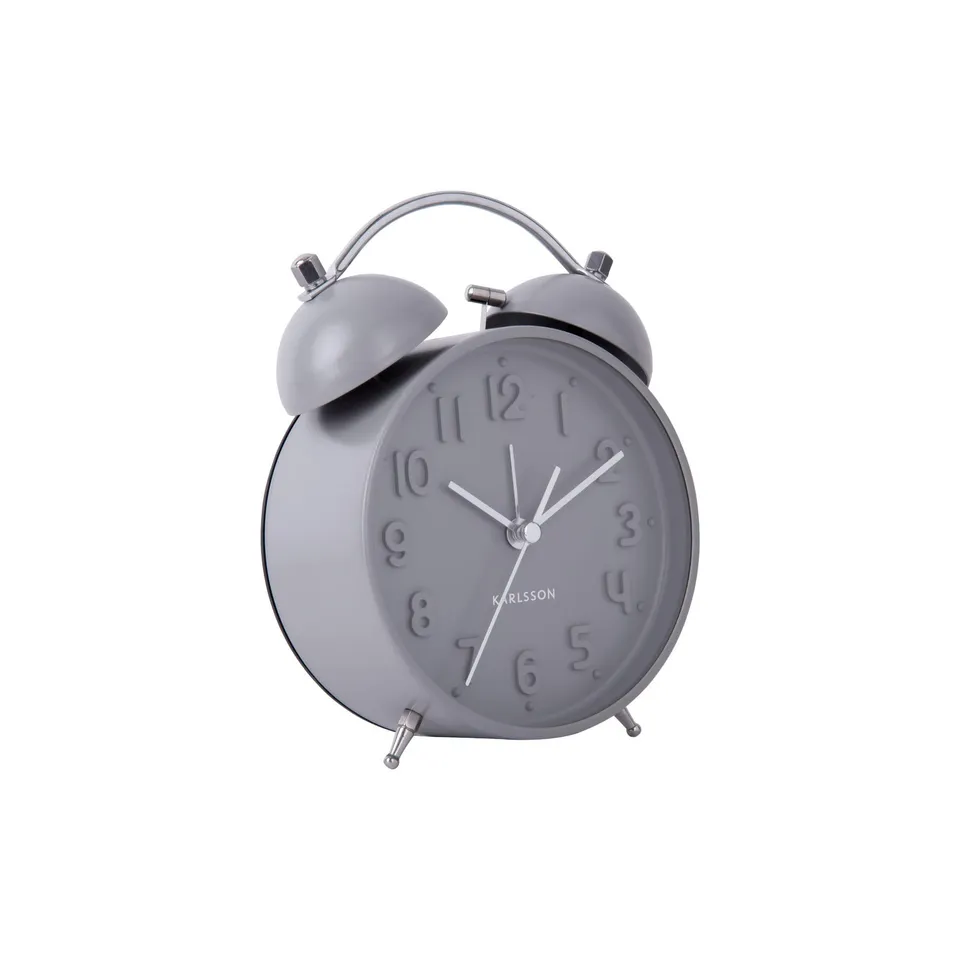 karlsson-wecker-iconic-twin-bell-wecker-grau-11cm image 1