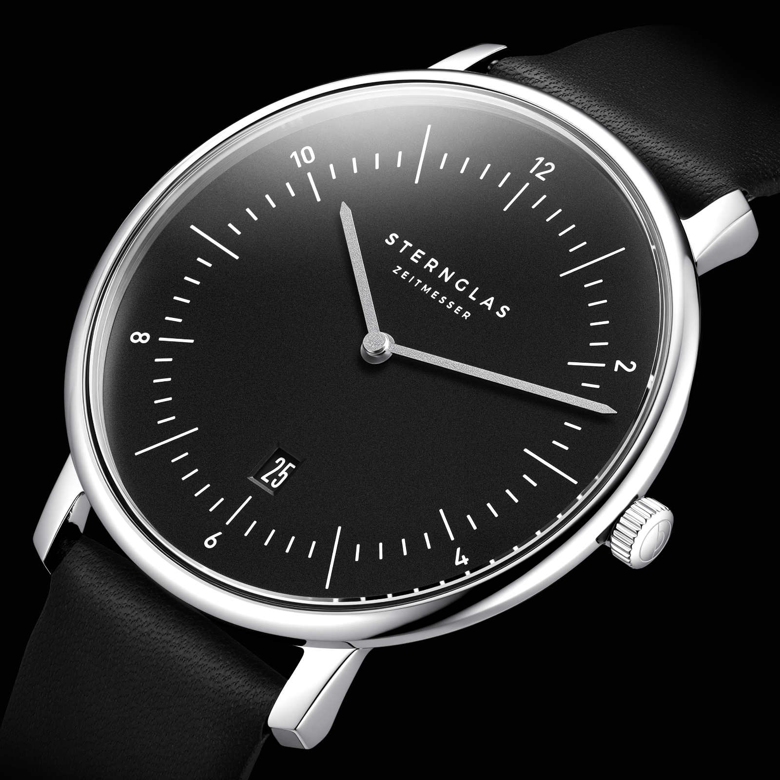 sternglas-naos-xl-herrenuhr-pianoschwarz-42-mm-leder-silber image 6