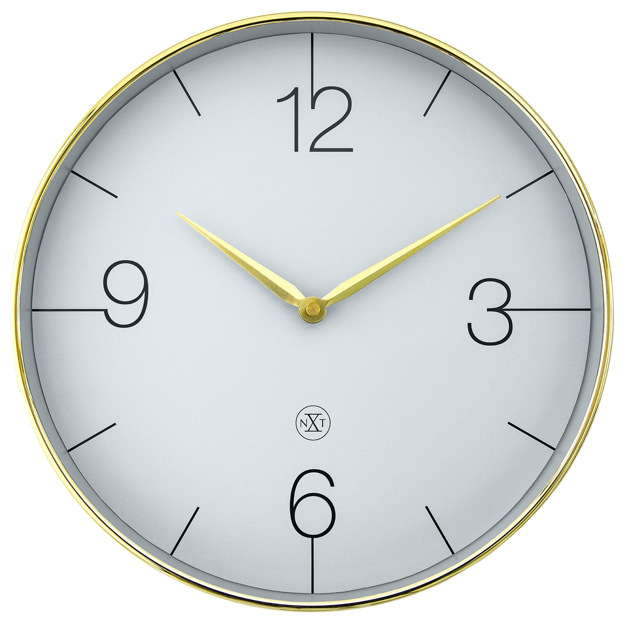 nextime-finesse-wanduhr-analog-30-5-cm-kunststoff-gold-chrom-grau image 1