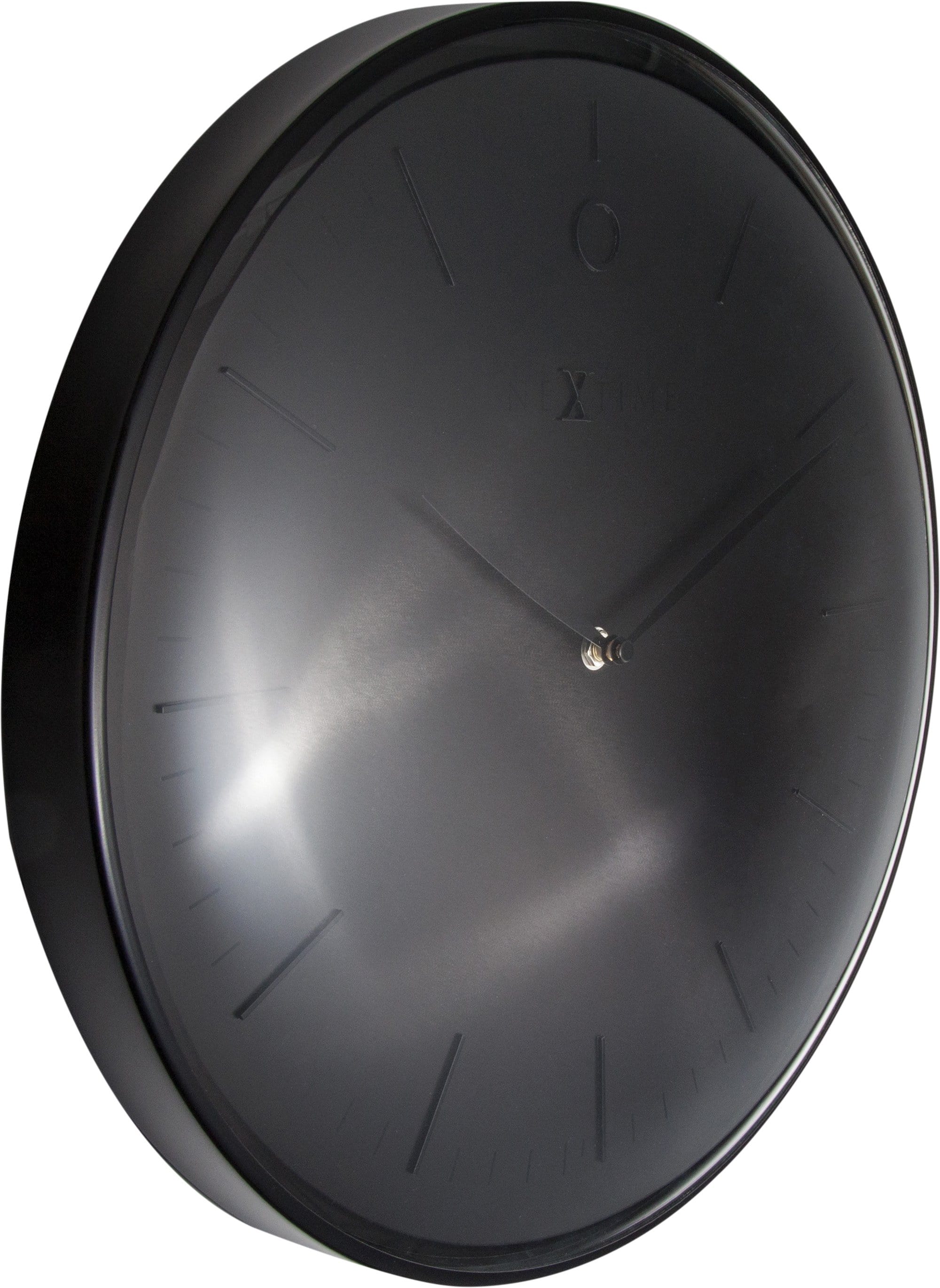 nextime-glamour-wanduhr-40-cm-metall-domglas-schwarz-leise image 2