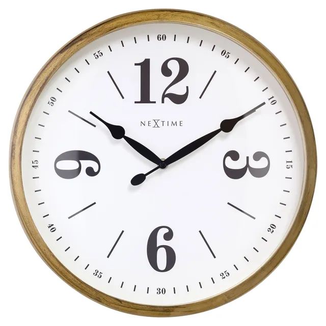 nextime-classic-wanduhr-39-cm-metall-wei-lautlos image 1