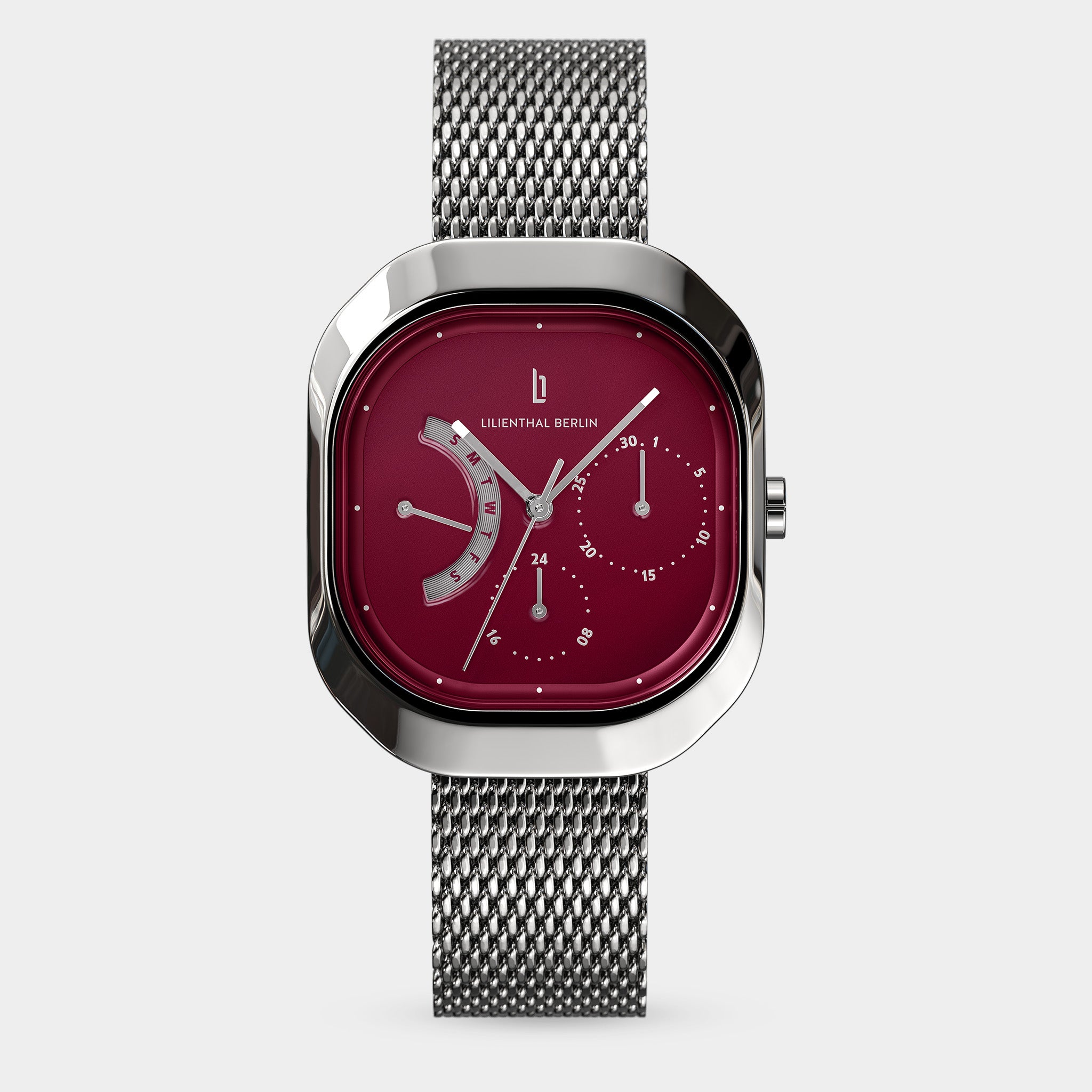 lilienthal-berlin-multimatica-uhr-silver-bordeaux image 1