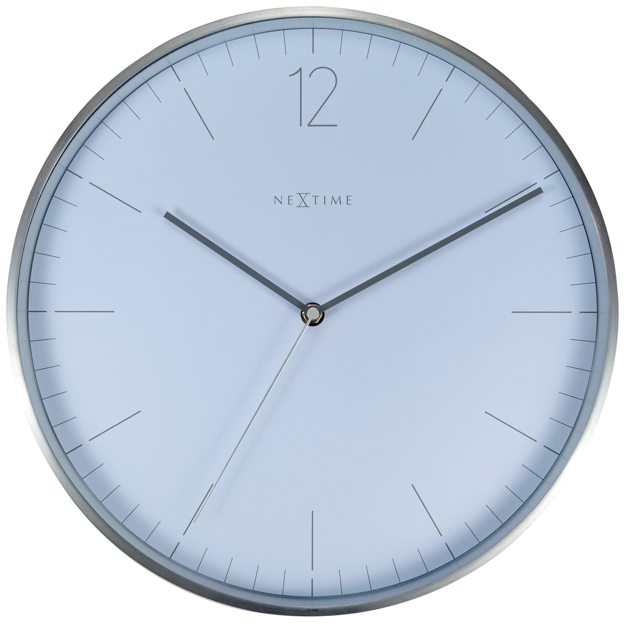 nextime-essential-silver-wanduhr-34-cm-glas-metall-mit-index image 3