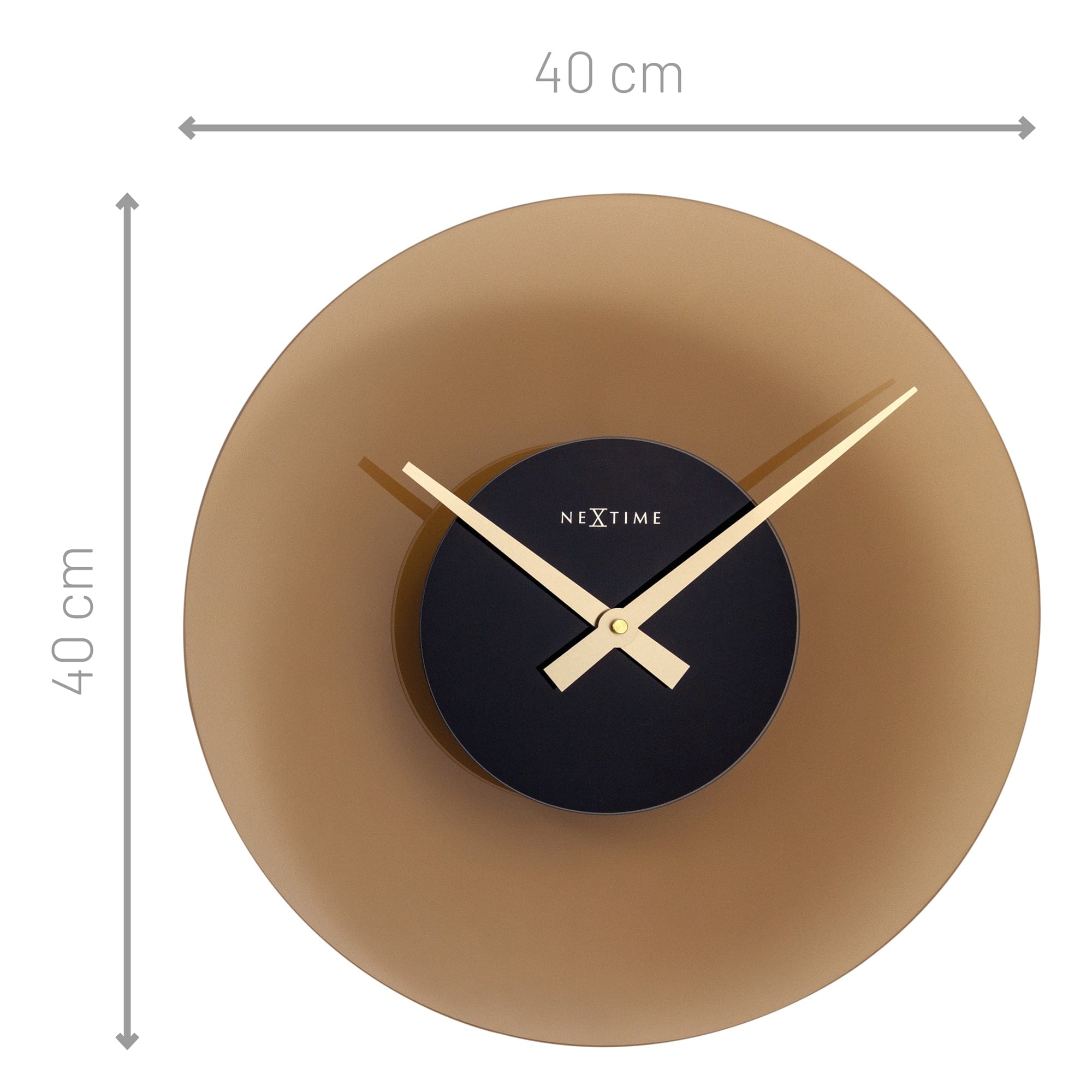 nextime-float-wanduhr-40-cm-silent-glasuhr-grau-brown-40-cm image 5