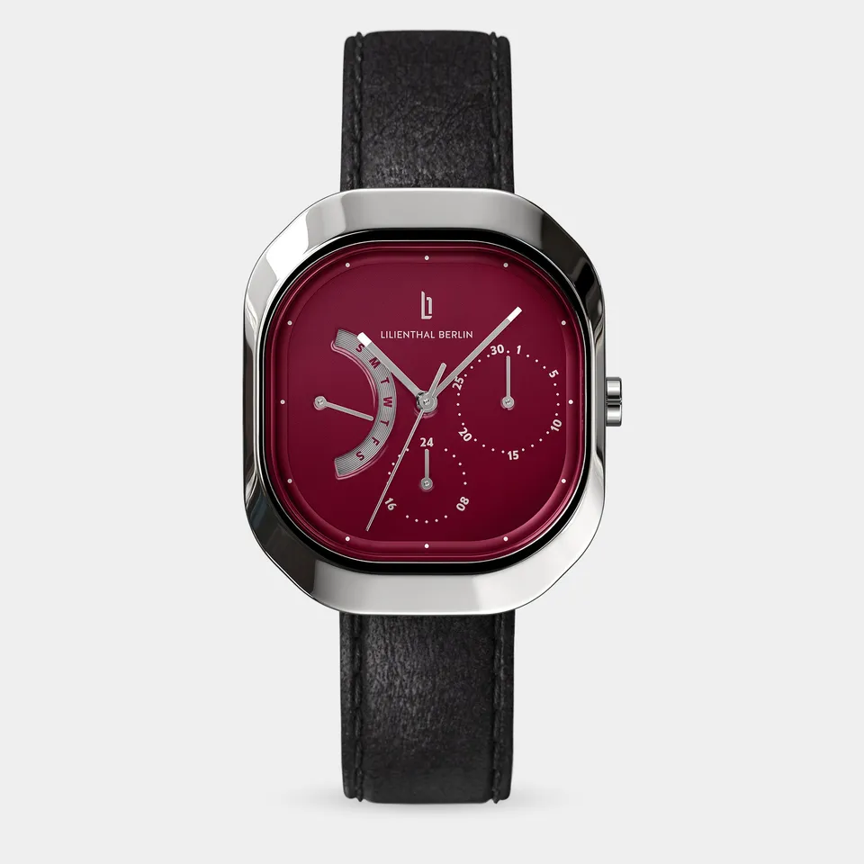 lilienthal-berlin-multimatica-uhr-silver-bordeaux-2 image 1