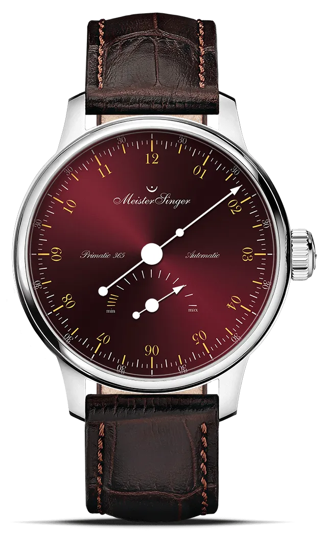 meistersinger-primatic-365-armbanduhr-sonnenschliff-bordeaux-mit-gold image 1
