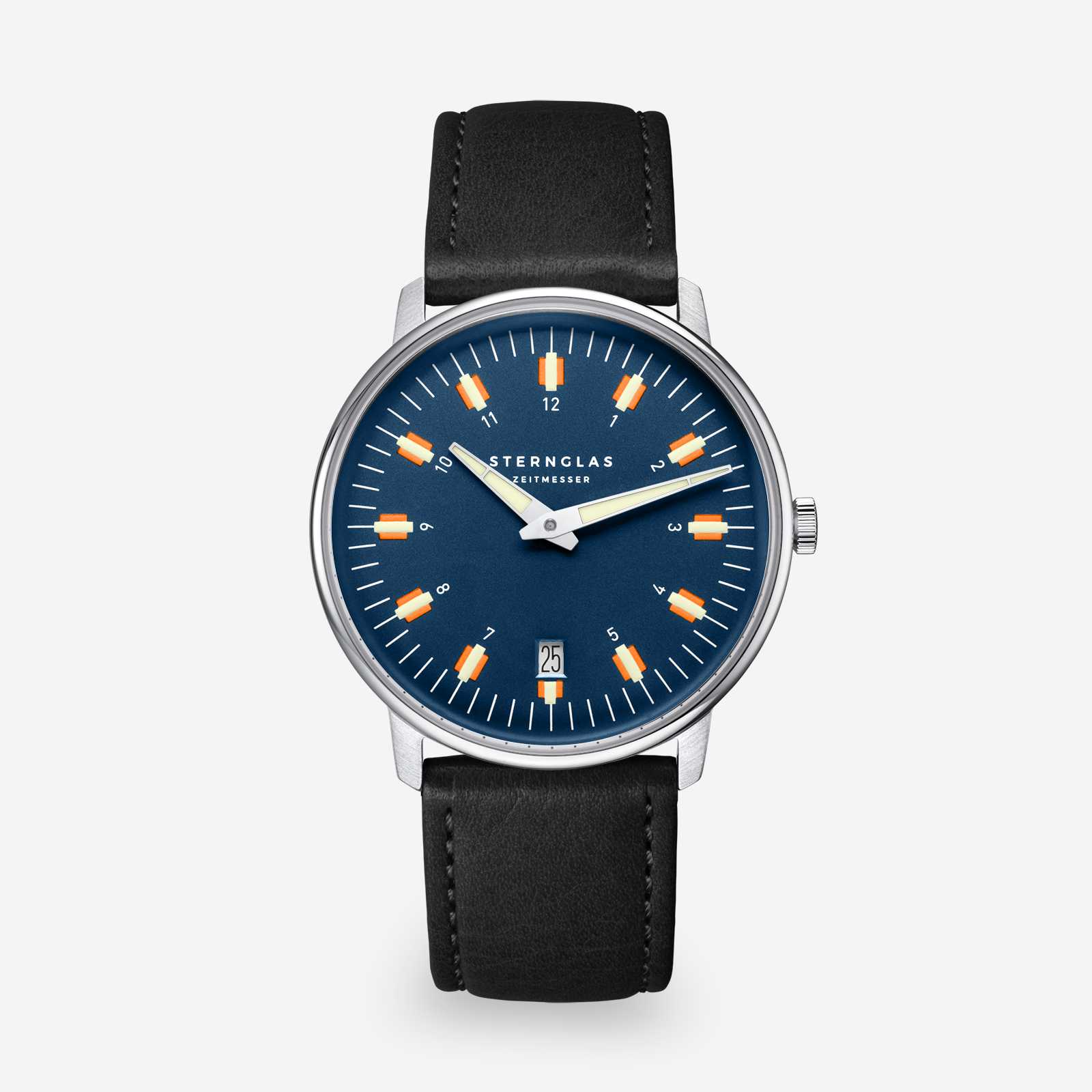 sternglas-egor-dunkelblau-38mm-lederuhr-unisex image 1