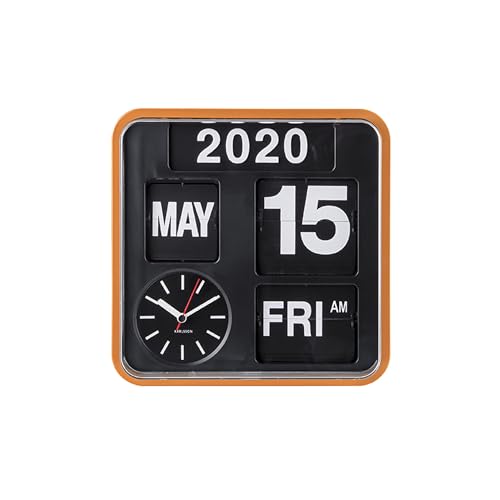 karlsson-mini-flip-wanduhr-orange-schwarz-24x24x10-cm image 5