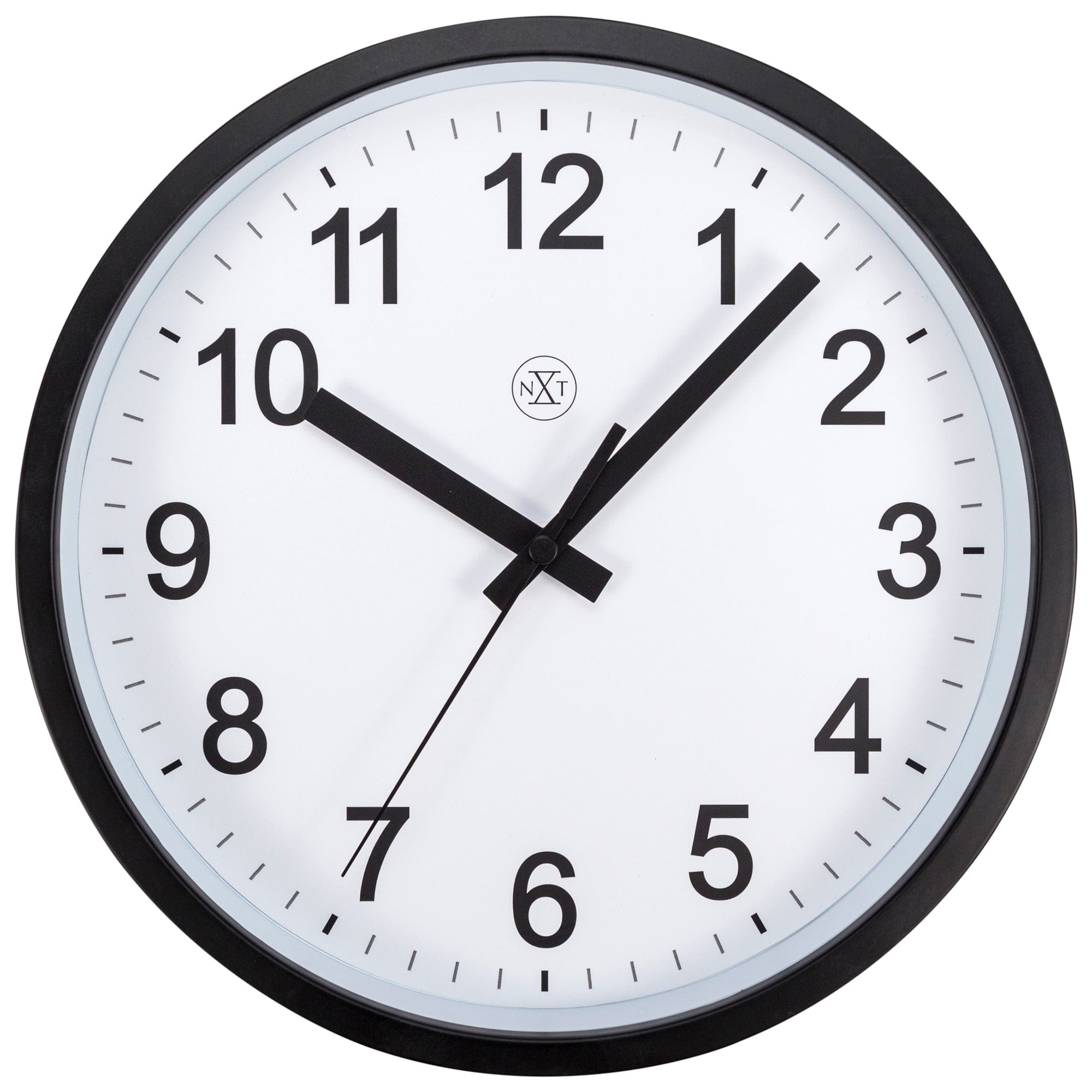 nextime-robust-wanduhr-25-5-cm-lautlos-wei-schwarz-kunststoff image 1