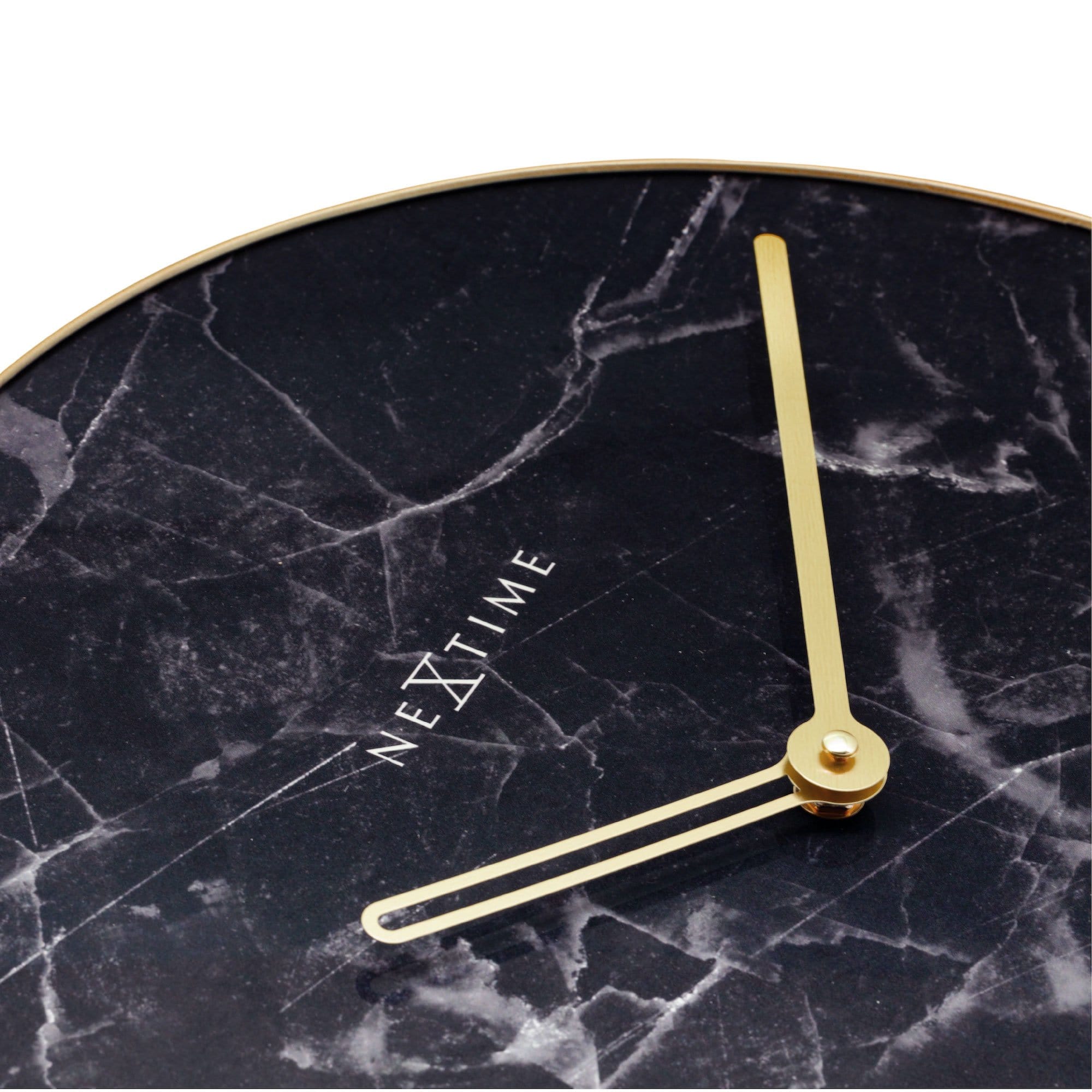 nextime-marble-wanduhr-40-cm-glas-metall-schwarz-gold-lautlos image 3
