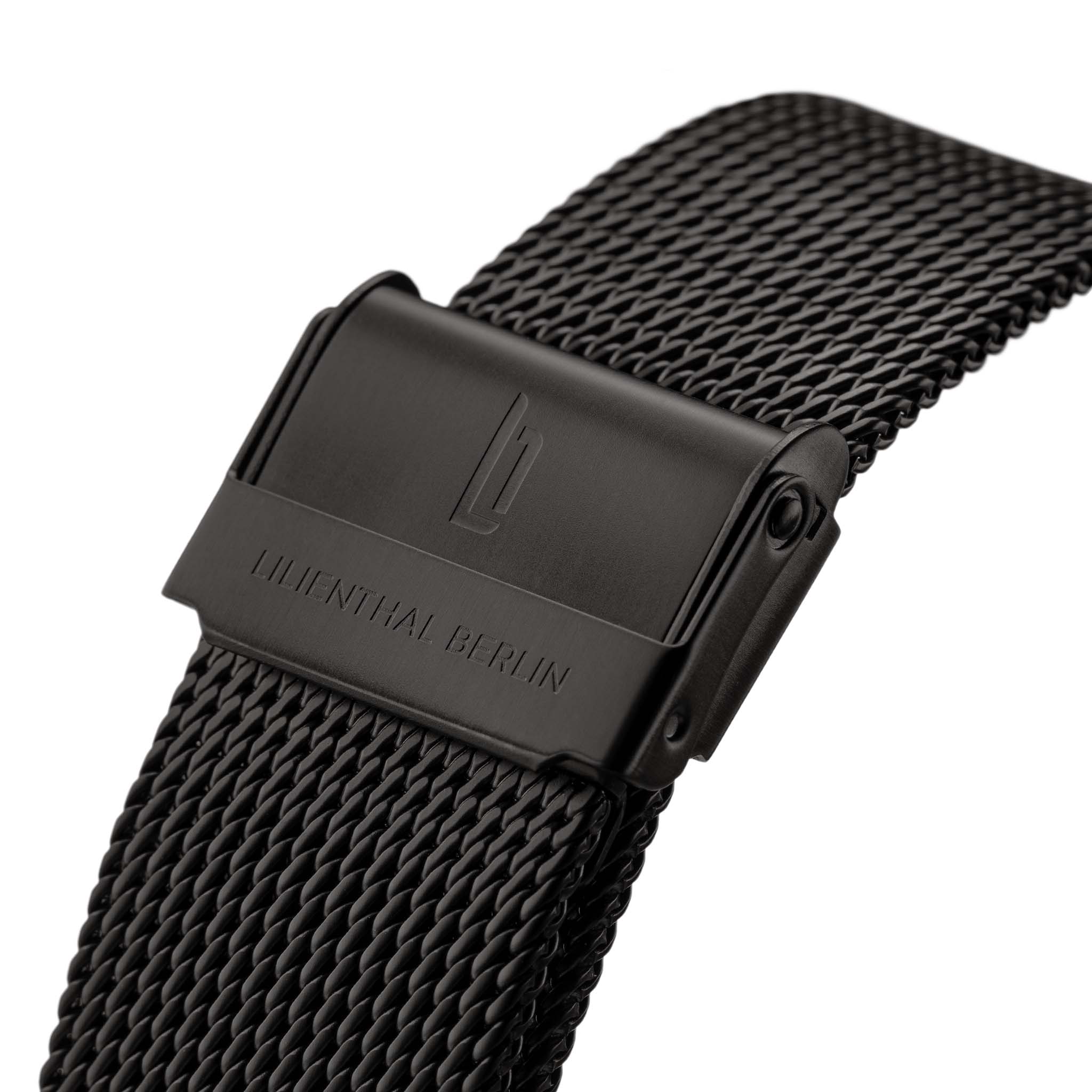 lilienthal-berlin-mesh-strap-black-brushed-edelstahl-mesh-uhrenarmband image 2