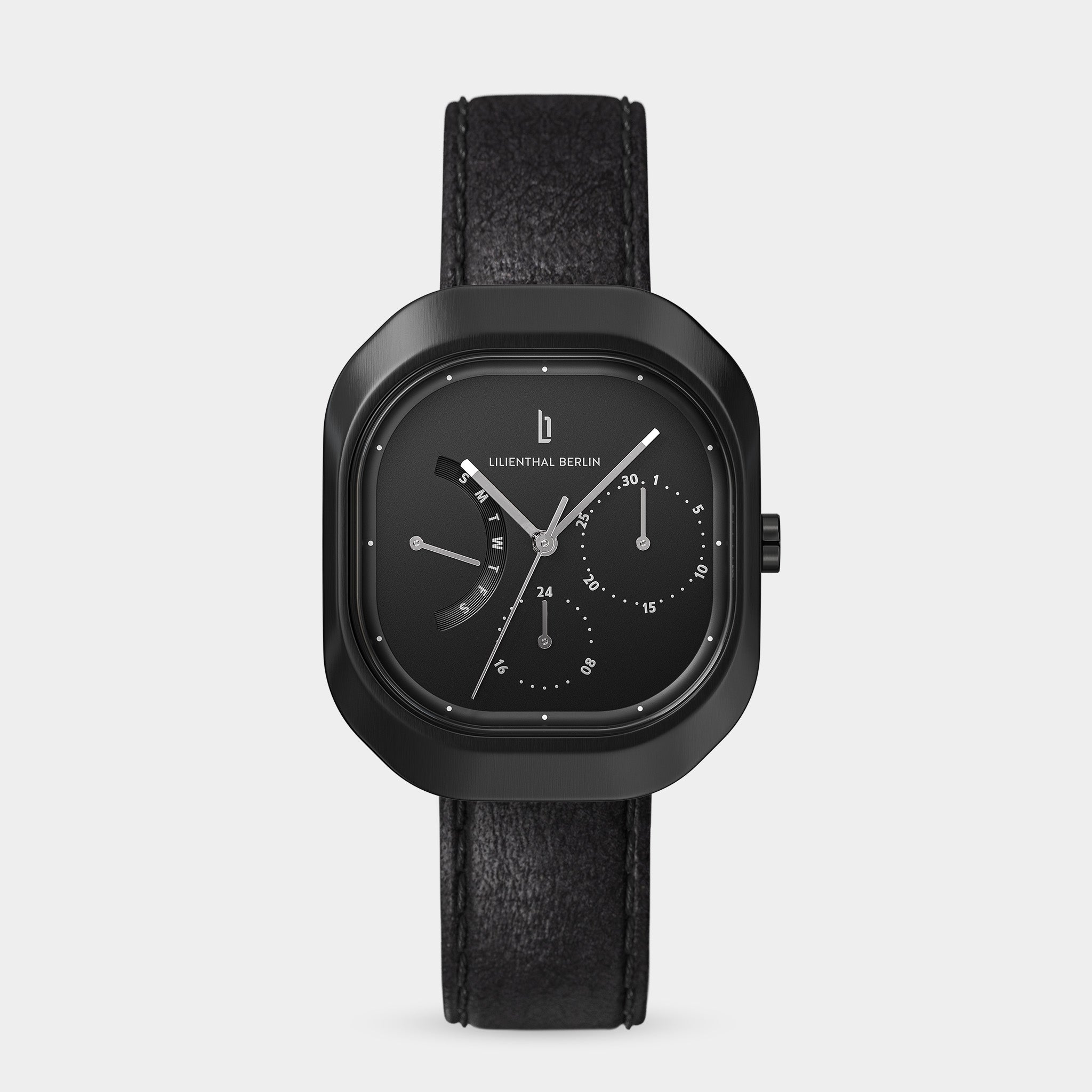 lilienthal-berlin-multimatica-all-black-armbanduhr-eckig image 1
