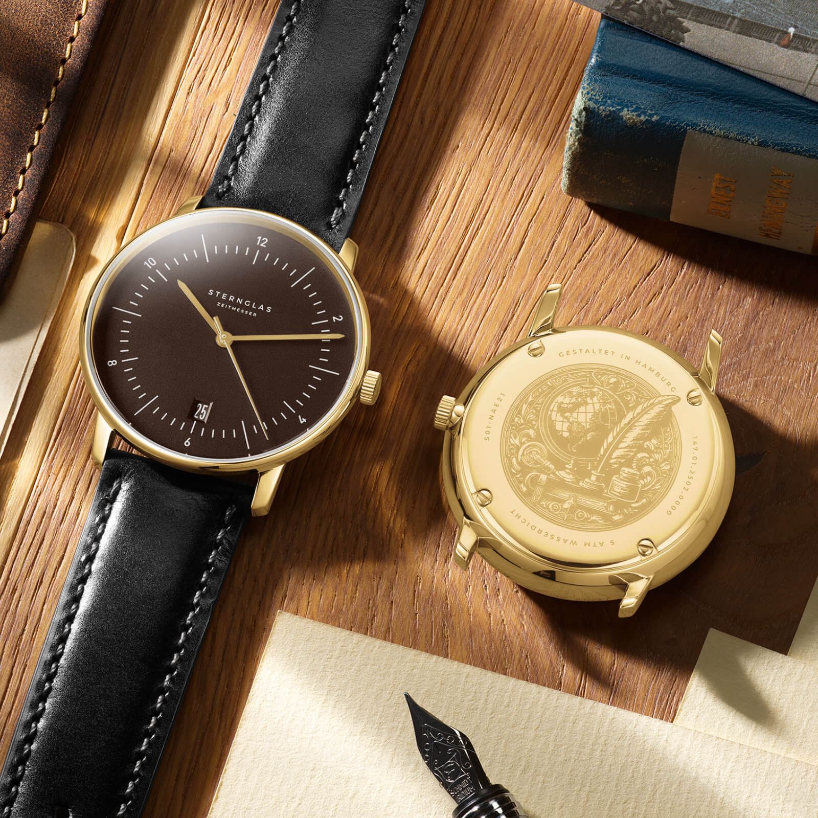 sternglas-naos-edition-heritage-quarzuhr-38-mm-gold-espresso image 4