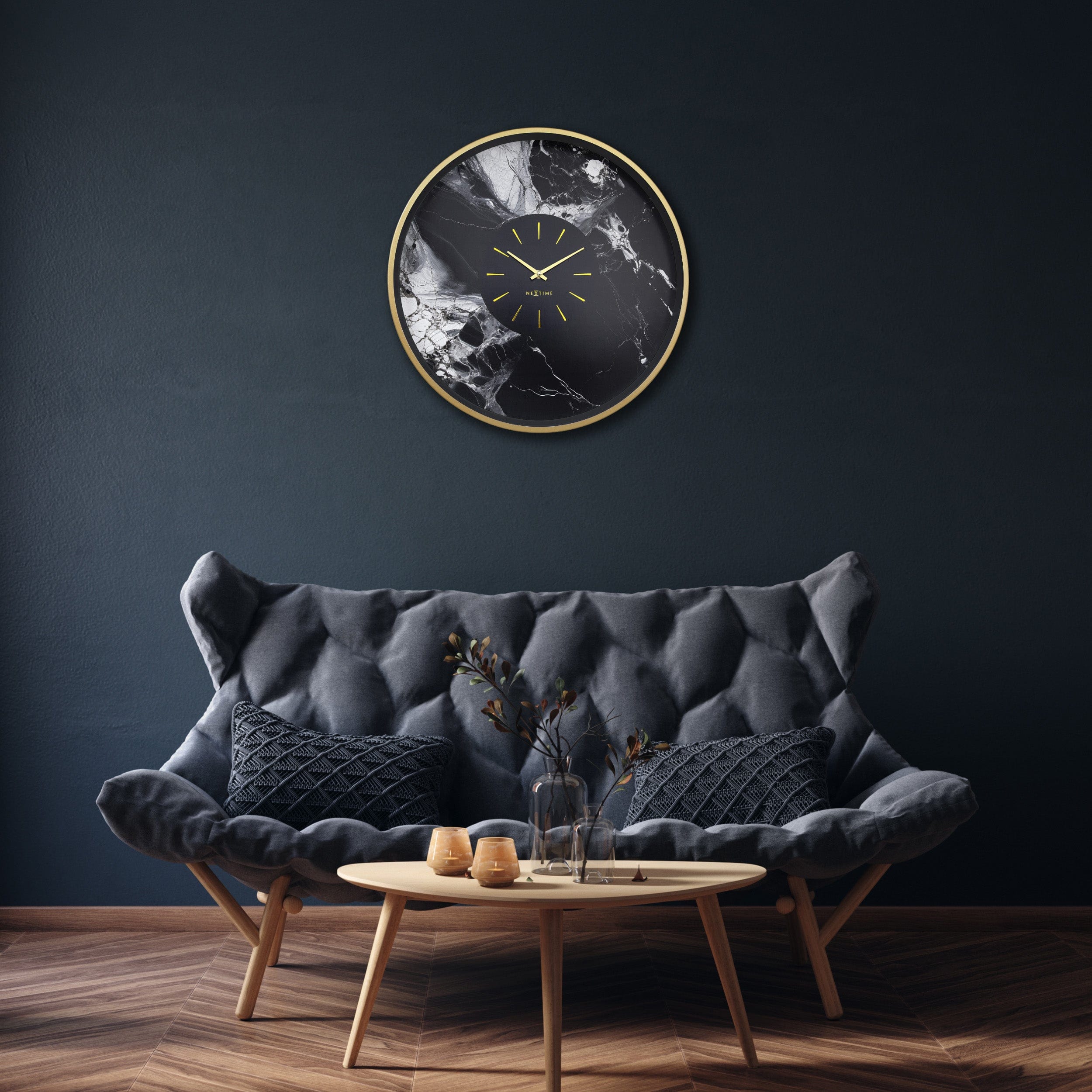 nextime-marble-duo-wanduhr-analog-48-cm-aluminium-lautlos image 6