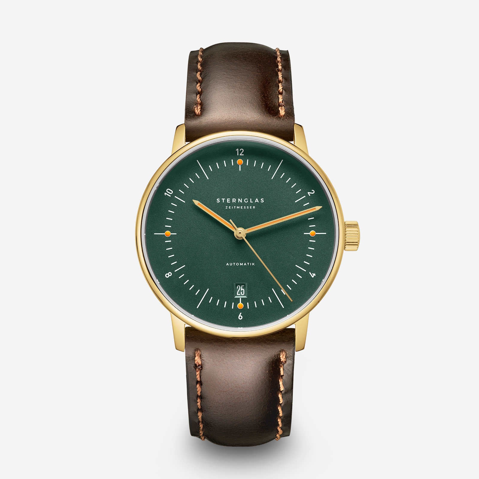 sternglas-naos-automatik-herrenuhr-38-mm-dunkelgr-n-gold-edelstahl image 1