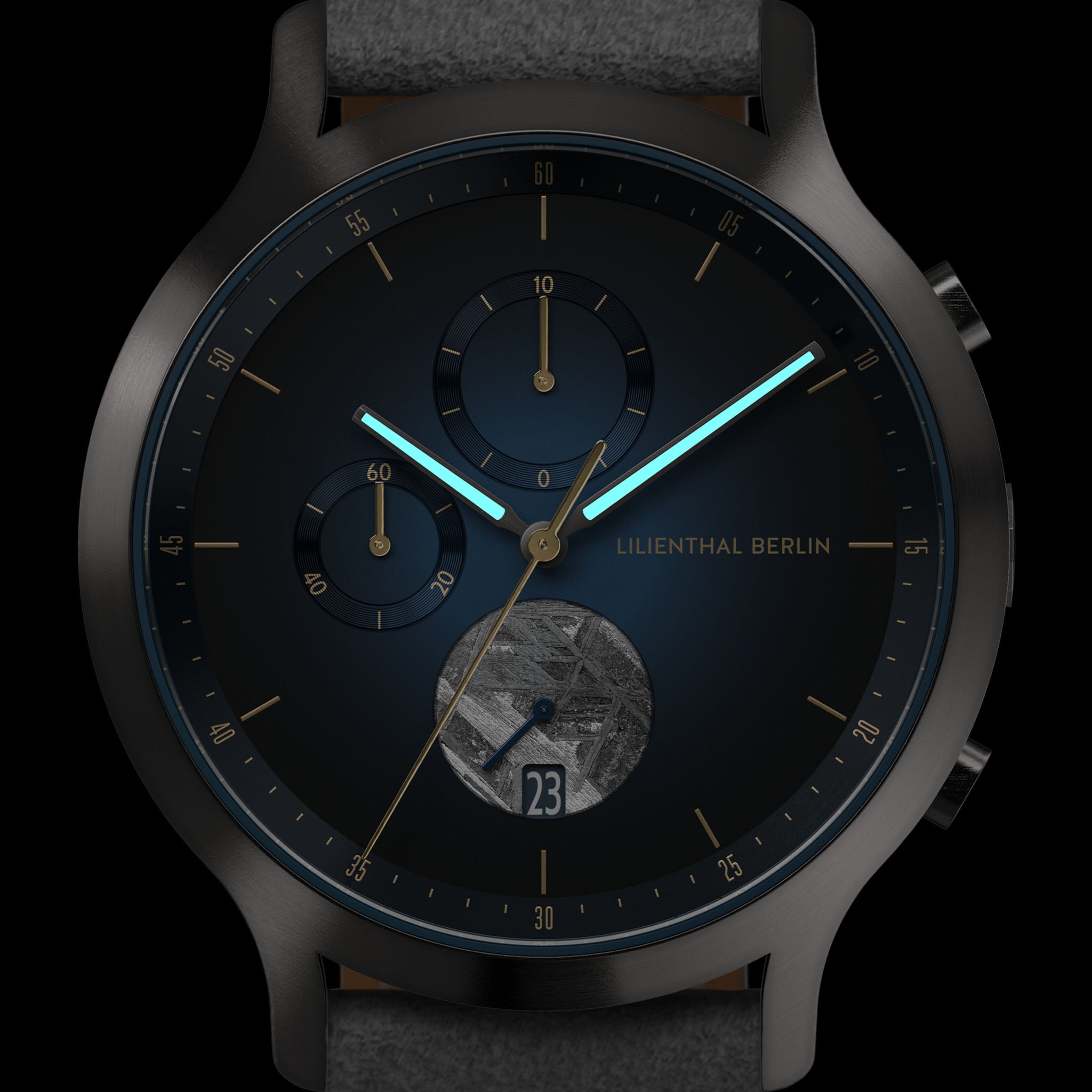 lilienthal-berlin-chronograph-meteorite-uhr-midnight-gold image 7