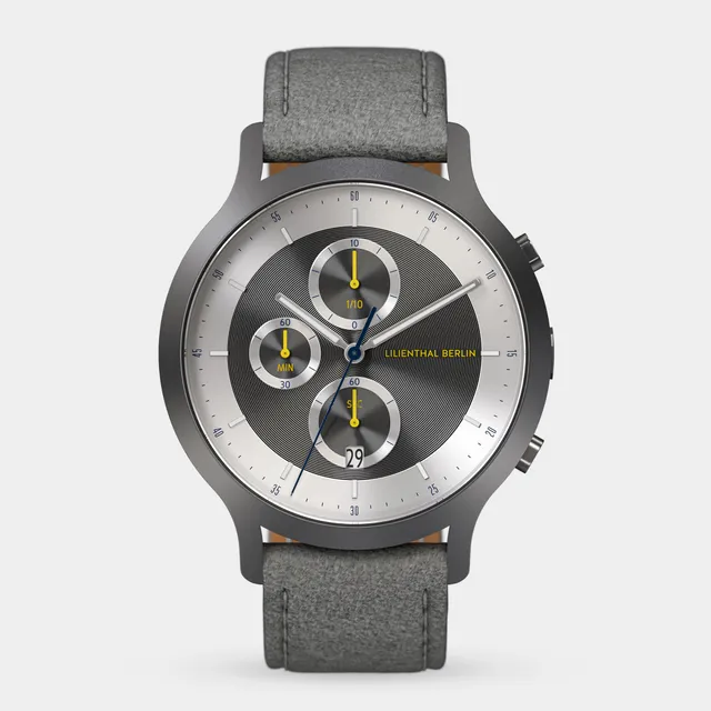 lilienthal-berlin-chronograph-lp-dark-silver-white-chronograph image 1