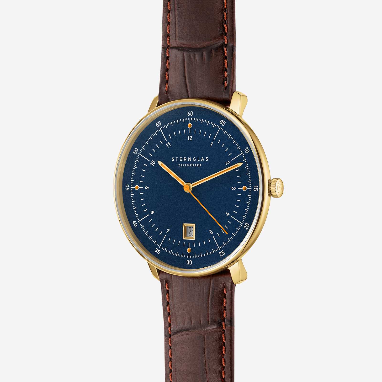 sternglas-hamburg-dunkelblau-gold-herrenuhr-42-mm image 3