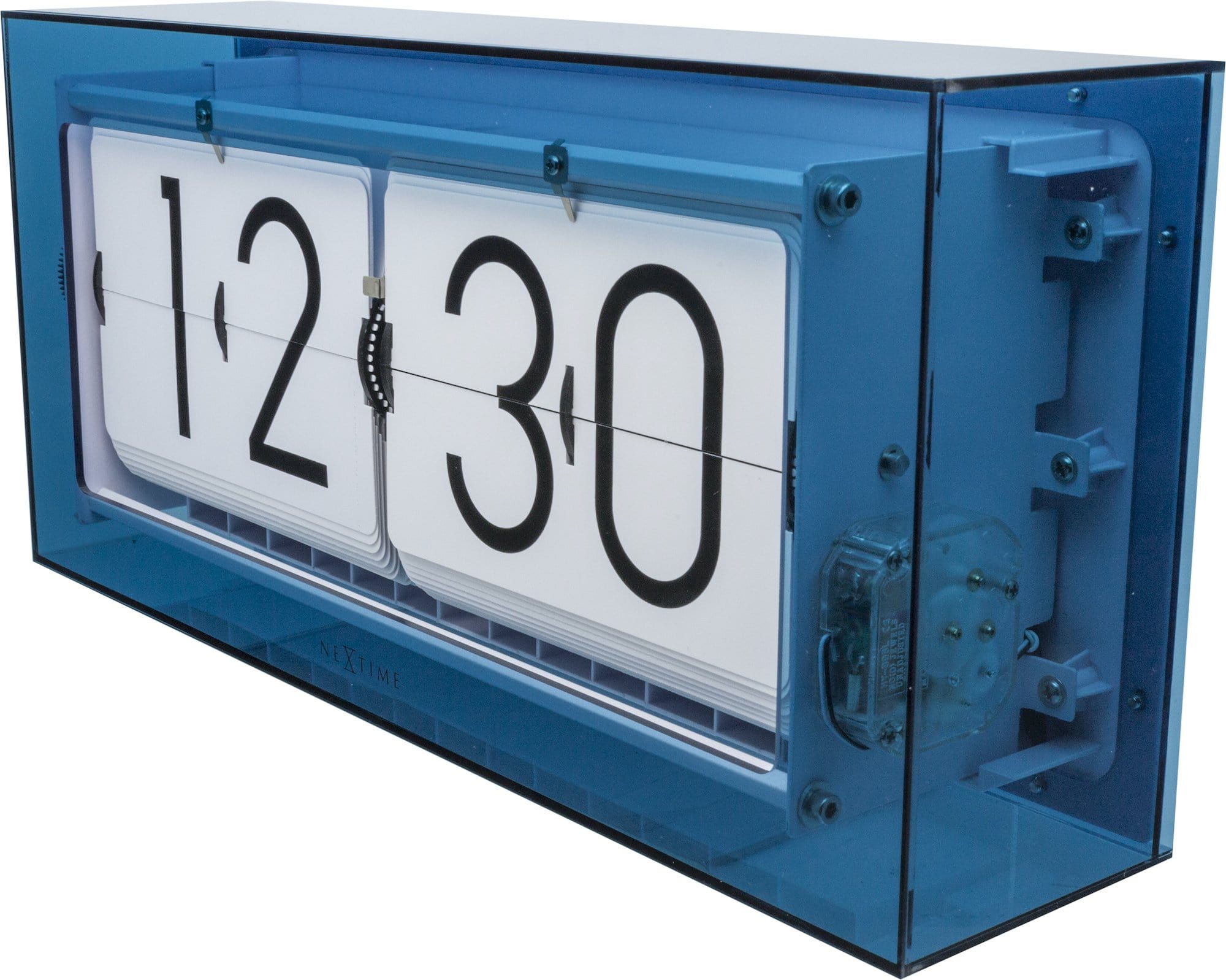 nextime-big-flip-clear-flip-uhr-tischuhr-36-cm-acryl-blau-digital image 3