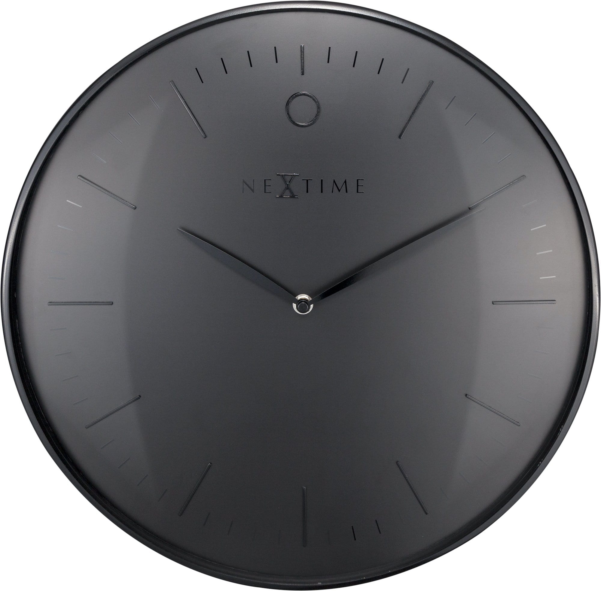 nextime-glamour-wanduhr-40-cm-metall-domglas-schwarz-leise image 1
