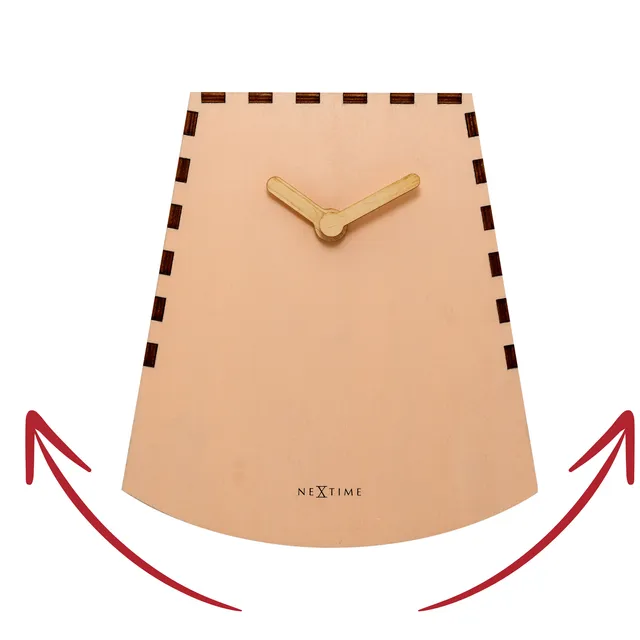 nextime-rocky-motion-tischuhr-20-cm-holz-lachs-t-rkis image 1