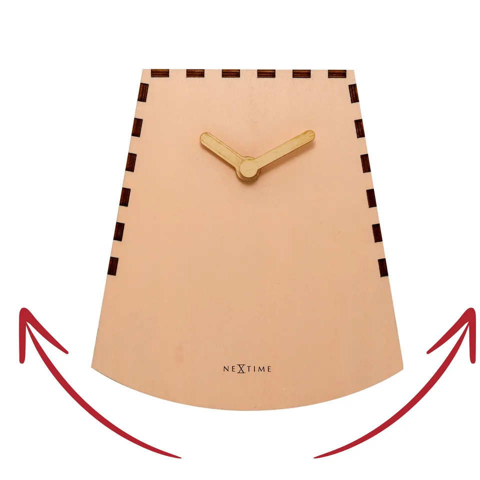 nextime-rocky-motion-tischuhr-20-cm-holz-lachs-t-rkis image 1