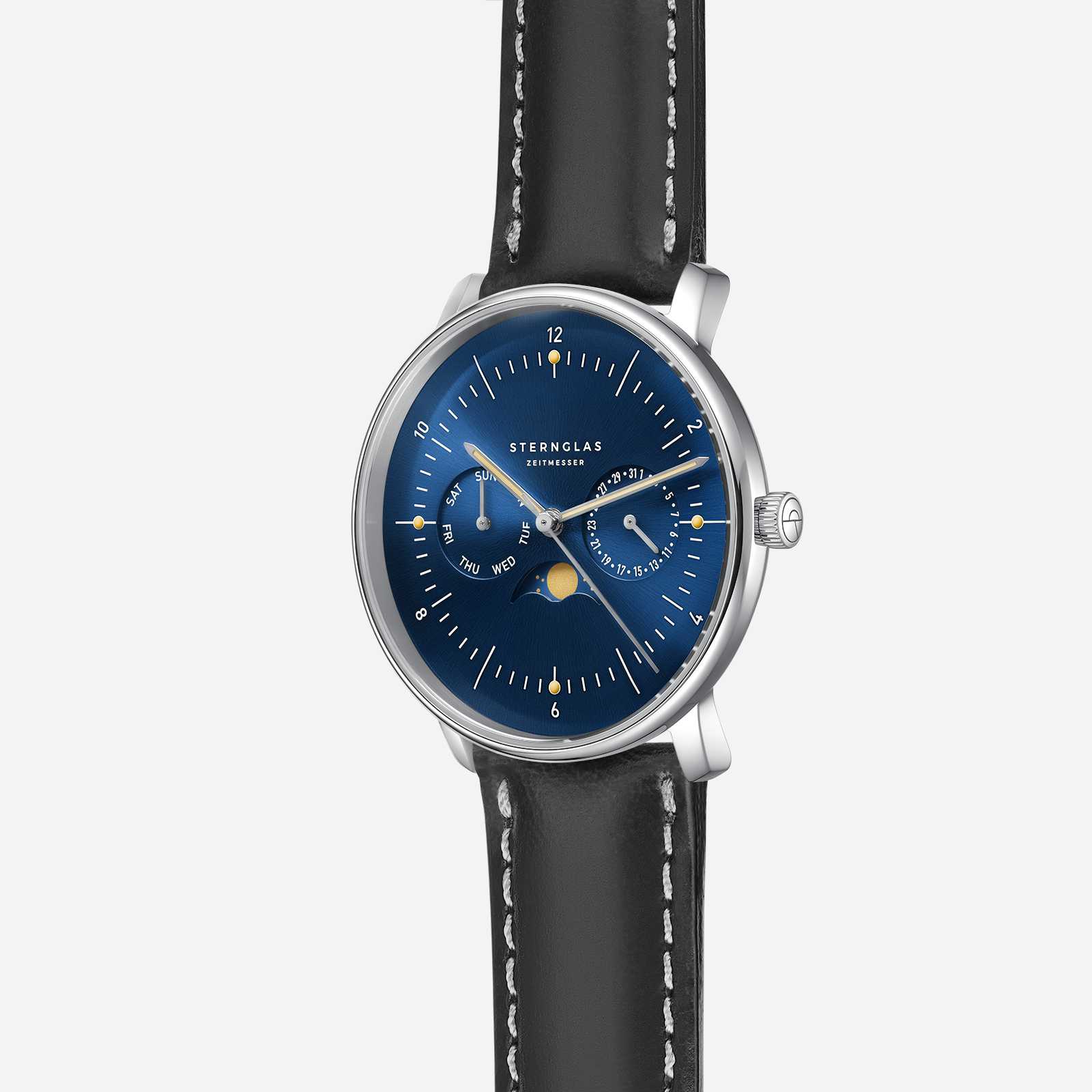 sternglas-naos-mondphase-herrenuhr-38-mm-leder-mitternachtsblau image 3