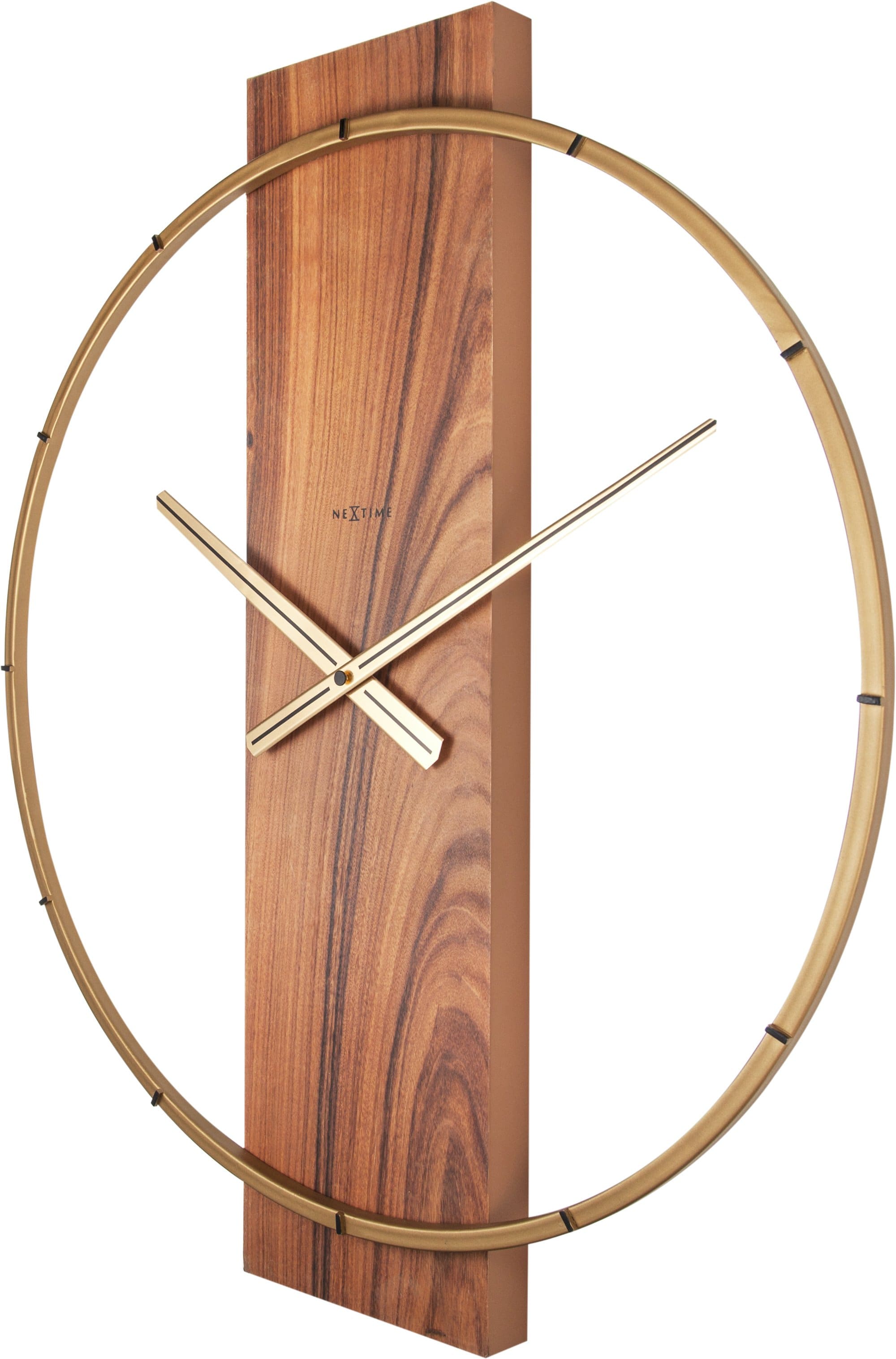 nextime-carl-wanduhr-58-5-x-50-5-cm-holz-edelstahl image 3