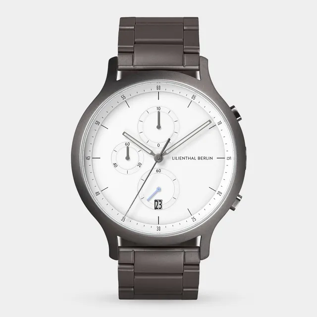 lilienthal-berlin-chronograph-armbanduhr-dark-silver-white image 1