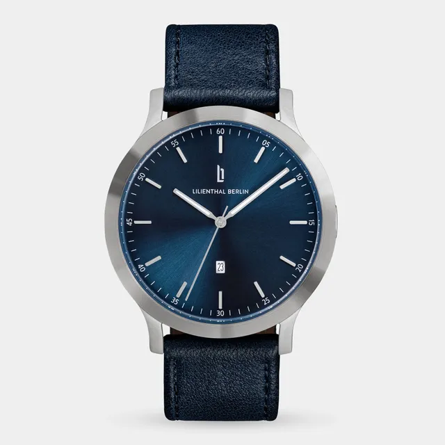 lilienthal-berlin-huxley-silver-blue-armbanduhr-40-mm image 1
