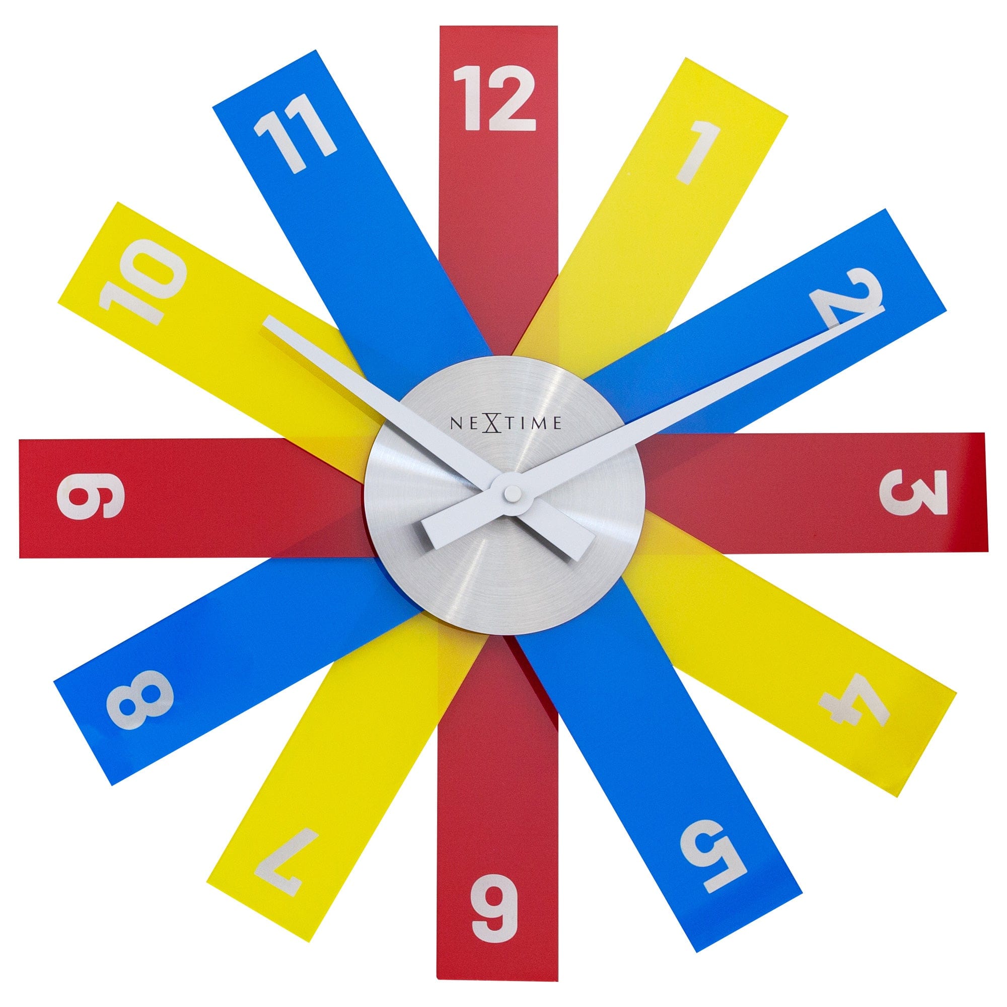 nextime-plexi-wanduhr-40-cm-silent-acryl-metall-schwarz-multicolor image 1