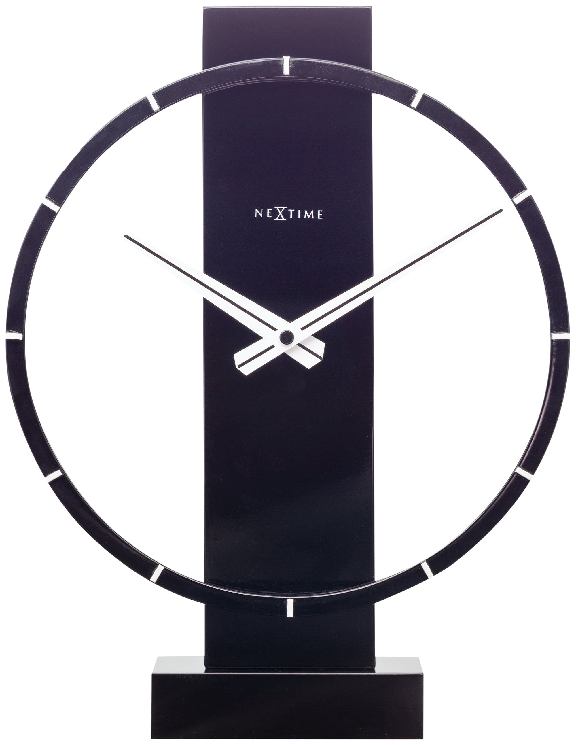 nextime-carl-small-tischuhr-wanduhr-34x27-cm-holz-schwarz image 1