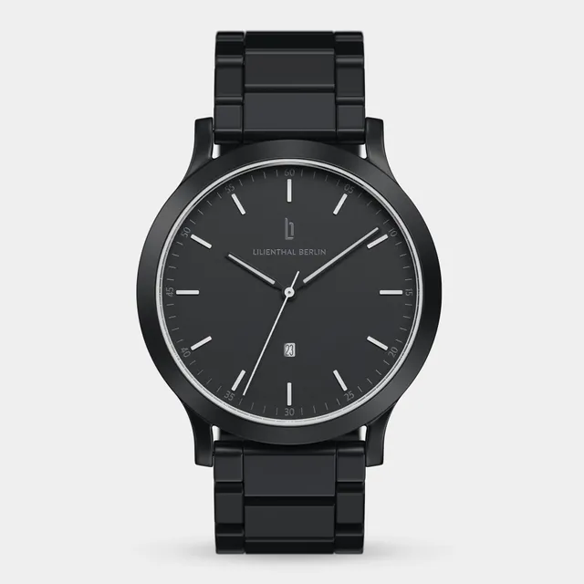 lilienthal-berlin-huxley-black-white-unisex-uhr image 1