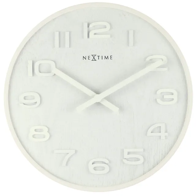nextime-wood-wood-medium-wanduhr-35-cm-holz-wei image 1