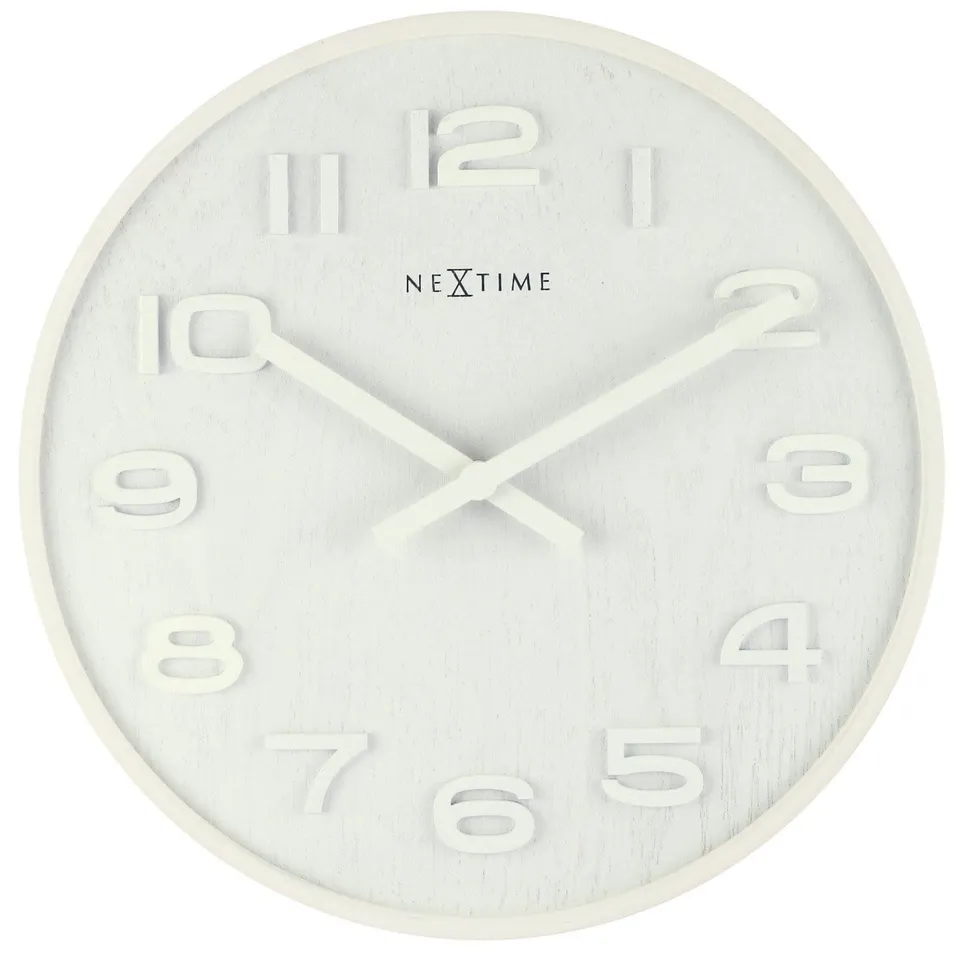 nextime-wood-wood-medium-wanduhr-35-cm-holz-wei image 1