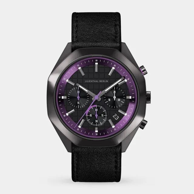 lilienthal-berlin-octachrono-chronograph-dark-silver-purple-40-mm-edelstahl image 1