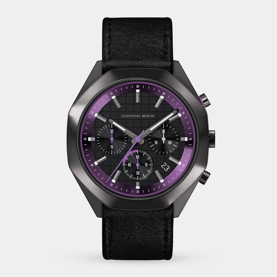 lilienthal-berlin-octachrono-chronograph-dark-silver-purple-40-mm-edelstahl image 1