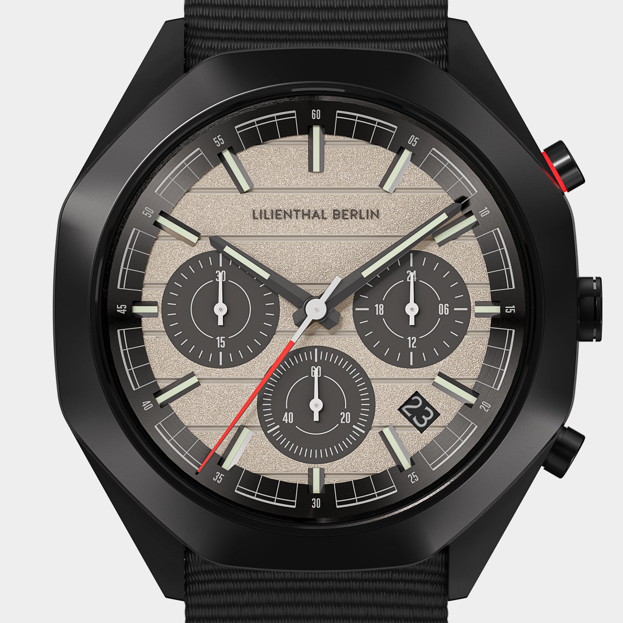 lilienthal-berlin-octachrono-chronograph-40-mm-black-sand-mit-pet-band image 6