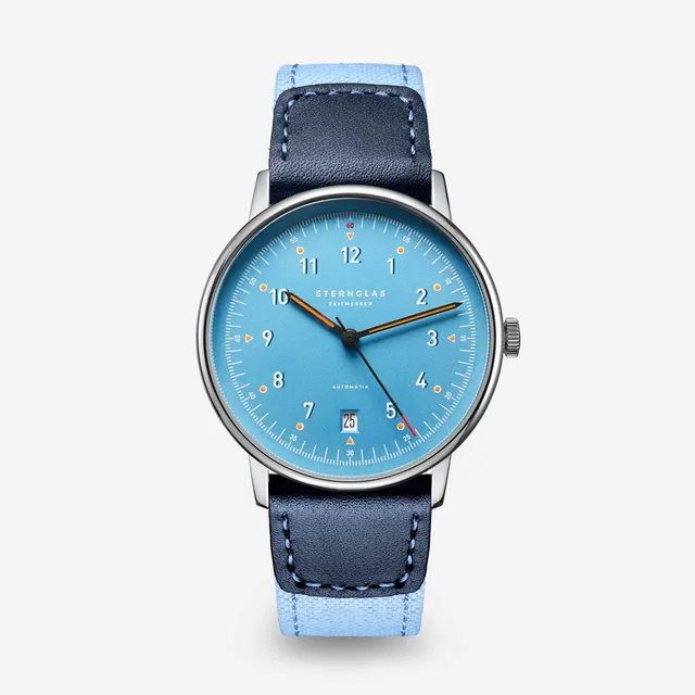 sternglas-lumatik-automatik-uhr-hellblau-38-mm-leder image 1