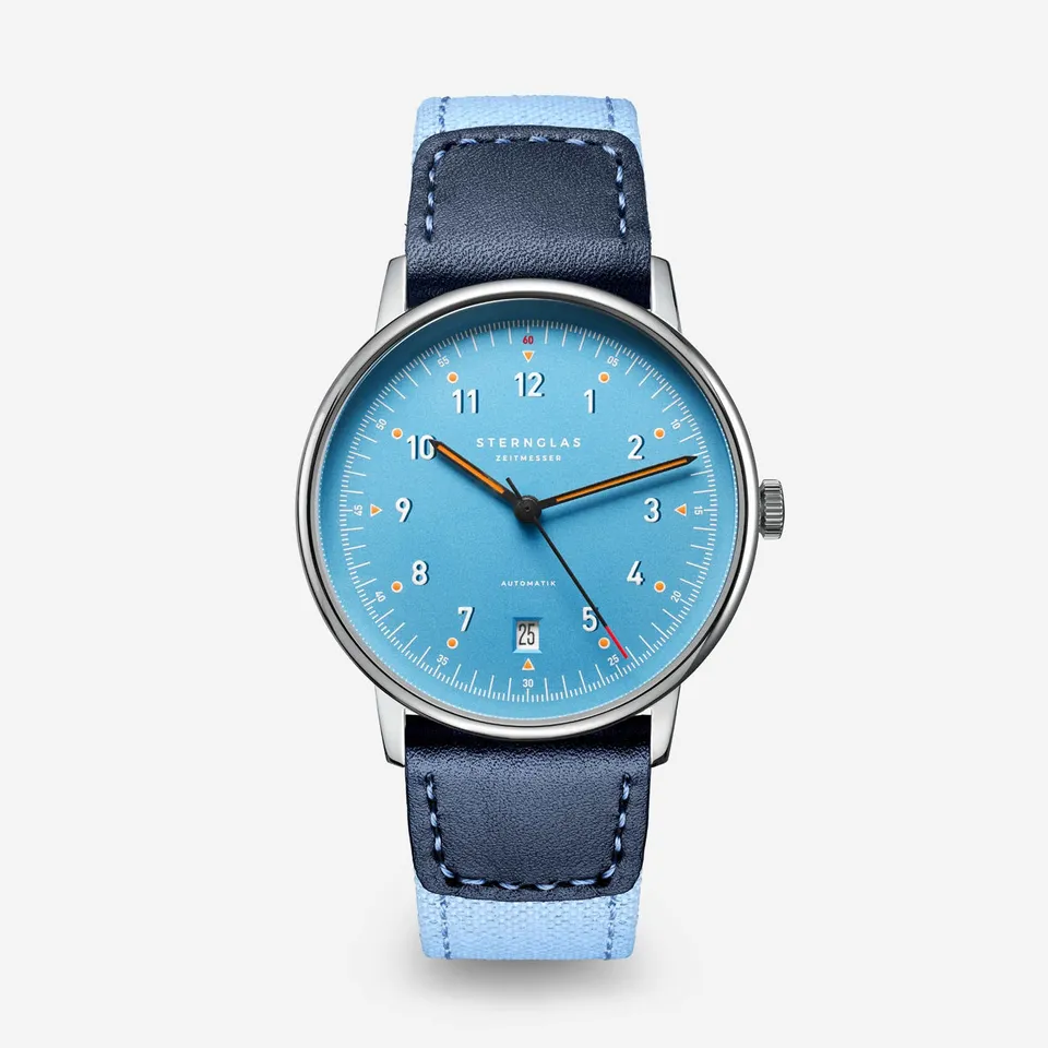 sternglas-lumatik-automatik-uhr-hellblau-38-mm-leder image 1