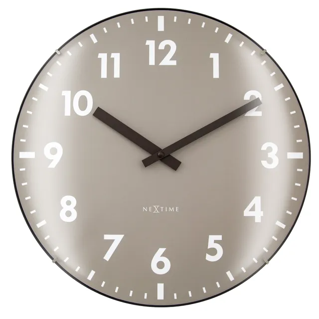 nextime-duomo-wanduhr-35-cm-gew-lbtes-glas-khaki-lavendel-leise-modernes-design image 1