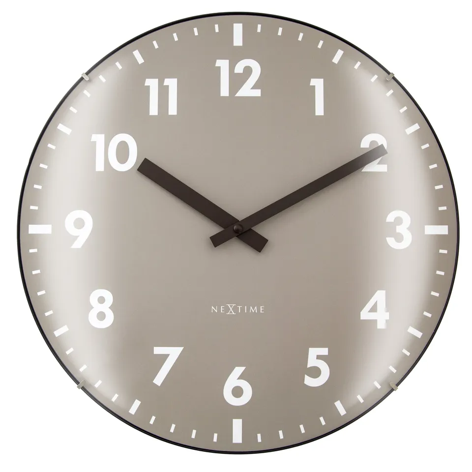 nextime-duomo-wanduhr-35-cm-gew-lbtes-glas-khaki-lavendel-leise-modernes-design image 1