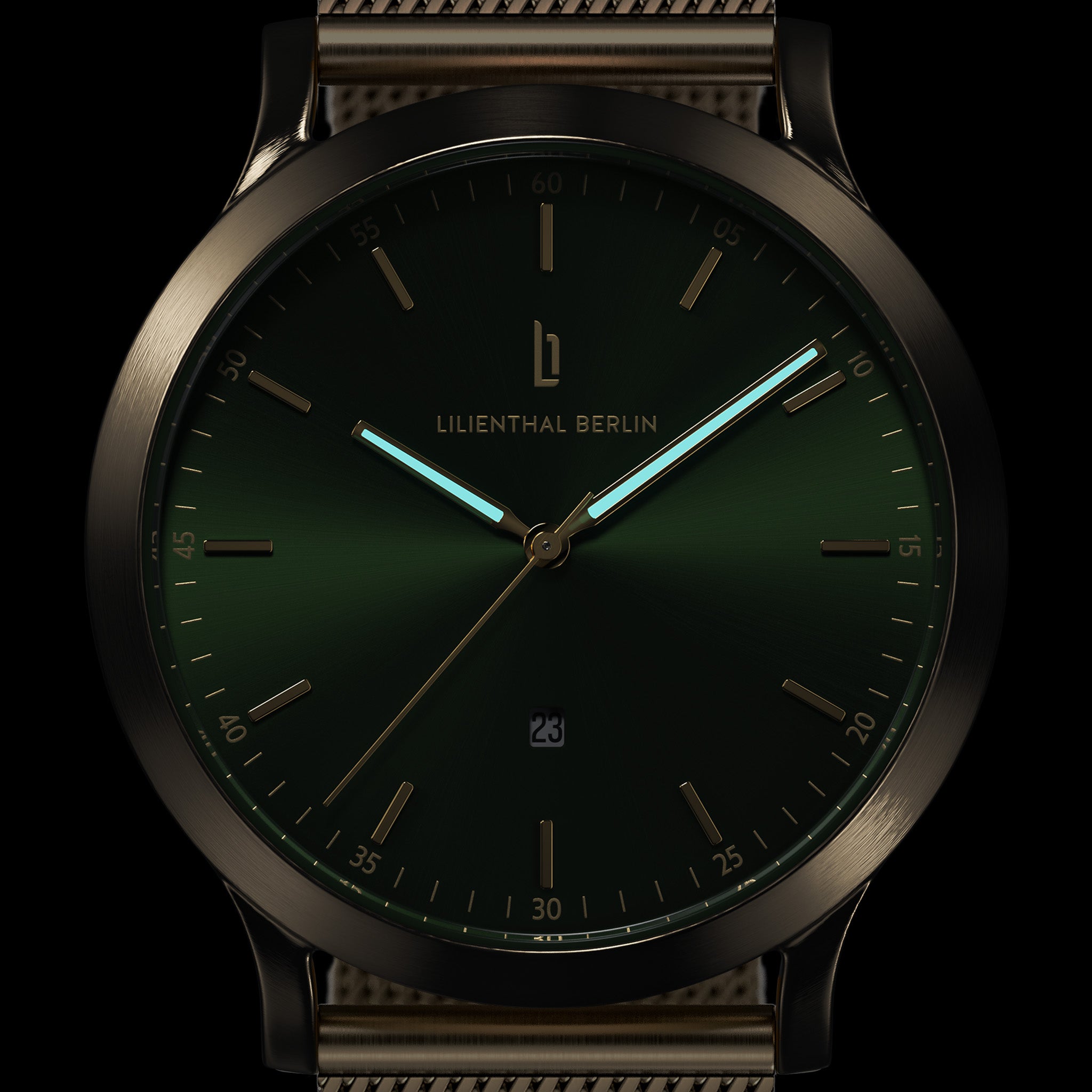 lilienthal-berlin-huxley-armbanduhr-beige-gold-green-40-mm-2 image 6