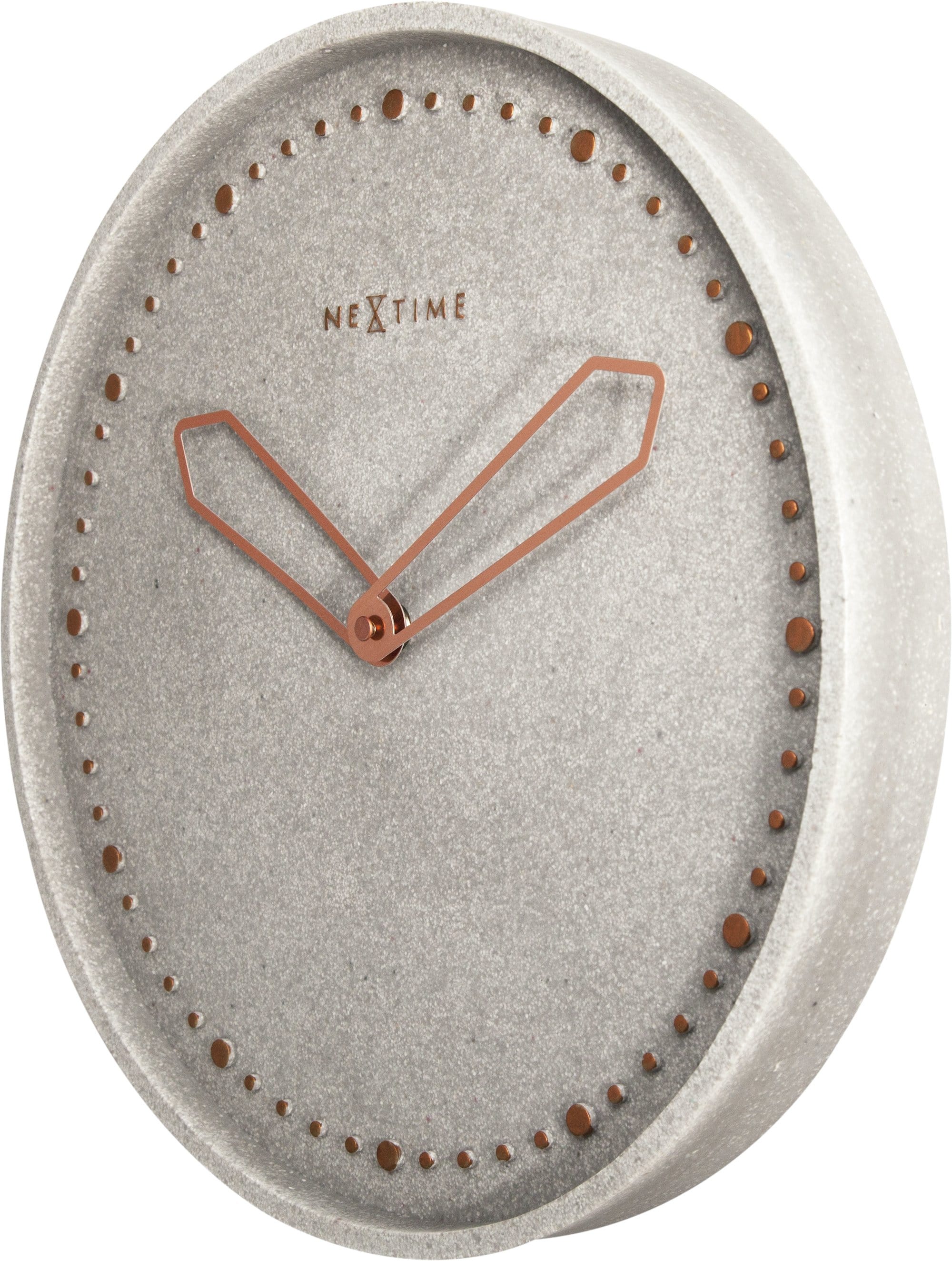 nextime-cross-designer-wanduhr-35-cm-polyresin-beton-mit-ros-gold image 4