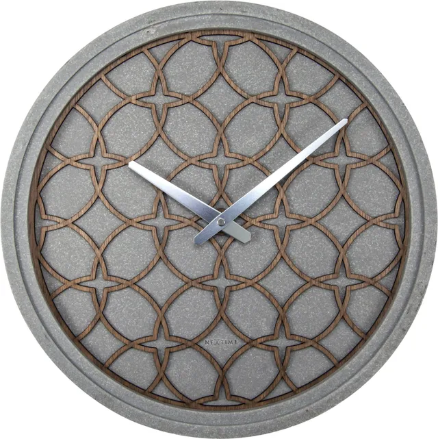 nextime-concreto-love-wanduhr-39-5-cm-polyresin-holz-grau image 1